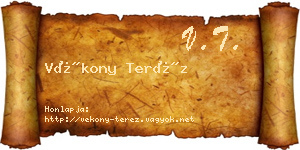 Vékony Teréz névjegykártya